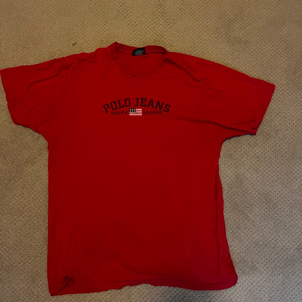 90s Polo Jeans by Ralph Lauren Red Short Sleeve Tee